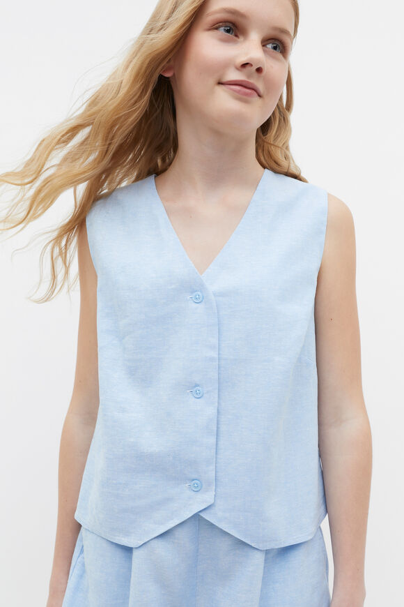 Crossdye Vest  Sky Blue Crossdye Vest  Sky Blue  hi-res