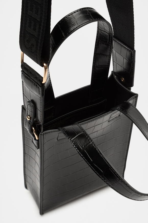 Two Tone Mini Crossbody Bag  Black  hi-res