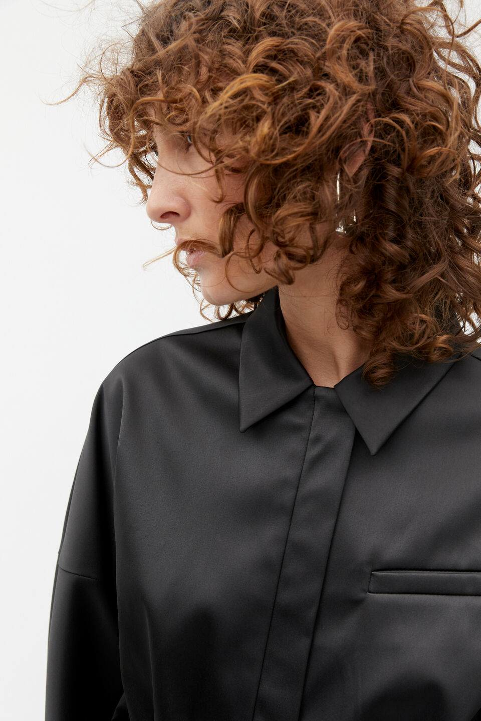 Sateen Bomber Jacket  Black