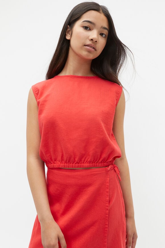 Sleeveless Top  Strawberry Red Sleeveless Top  Strawberry Red  hi-res