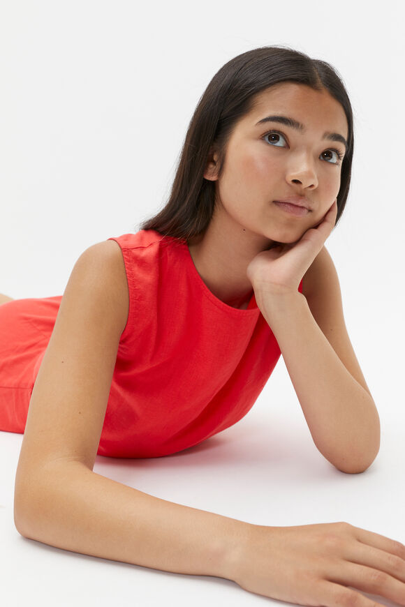 Sleeveless Top  Strawberry Red Sleeveless Top  Strawberry Red  hi-res