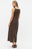 Linen Square Neck Bias Slip Dress  Dark Espresso  hi-res
