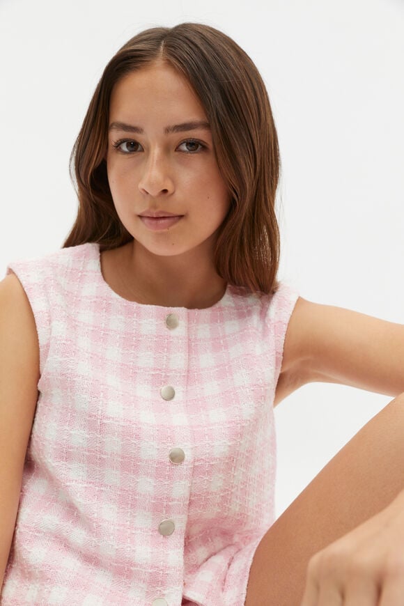 Check Waistcoat  Bubblegum Check Waistcoat  Bubblegum  hi-res