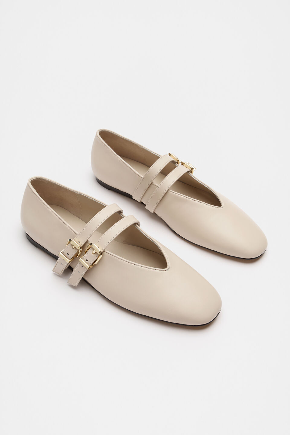 Astrid Double Strap Ballet Flat  Oat