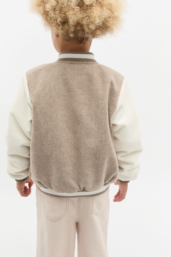 Wool Blend Bomber Jacket  Oat Marle  hi-res