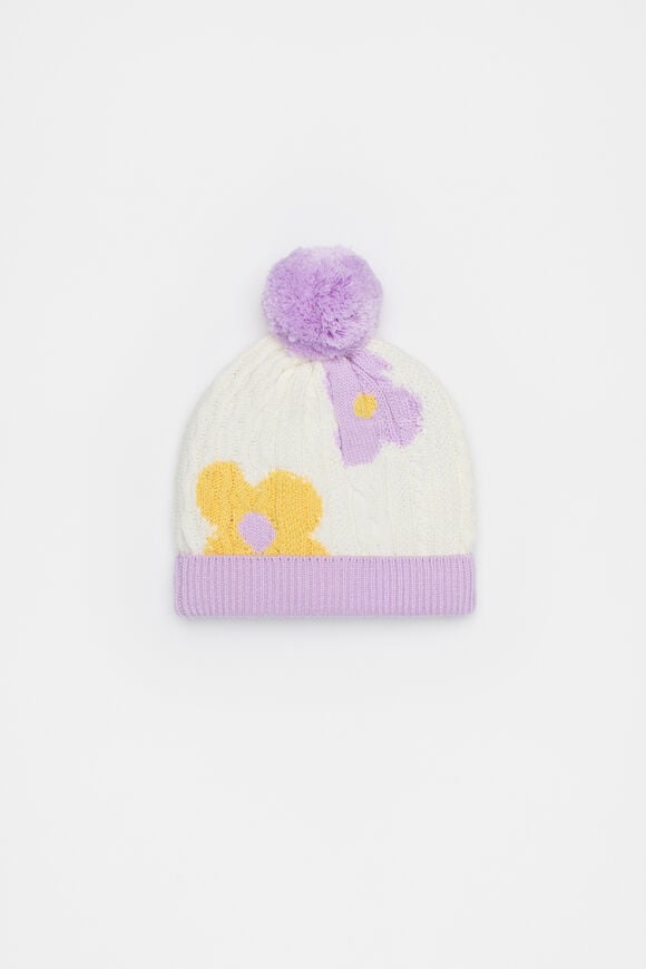 Mini Flower Cable Beanie  Multi Mini Flower Cable Beanie  Multi  hi-res
