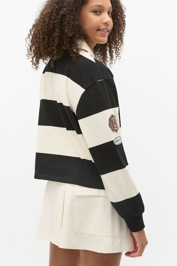 Patched Rugby Tee  Black Patched Rugby Tee  Black  hi-res