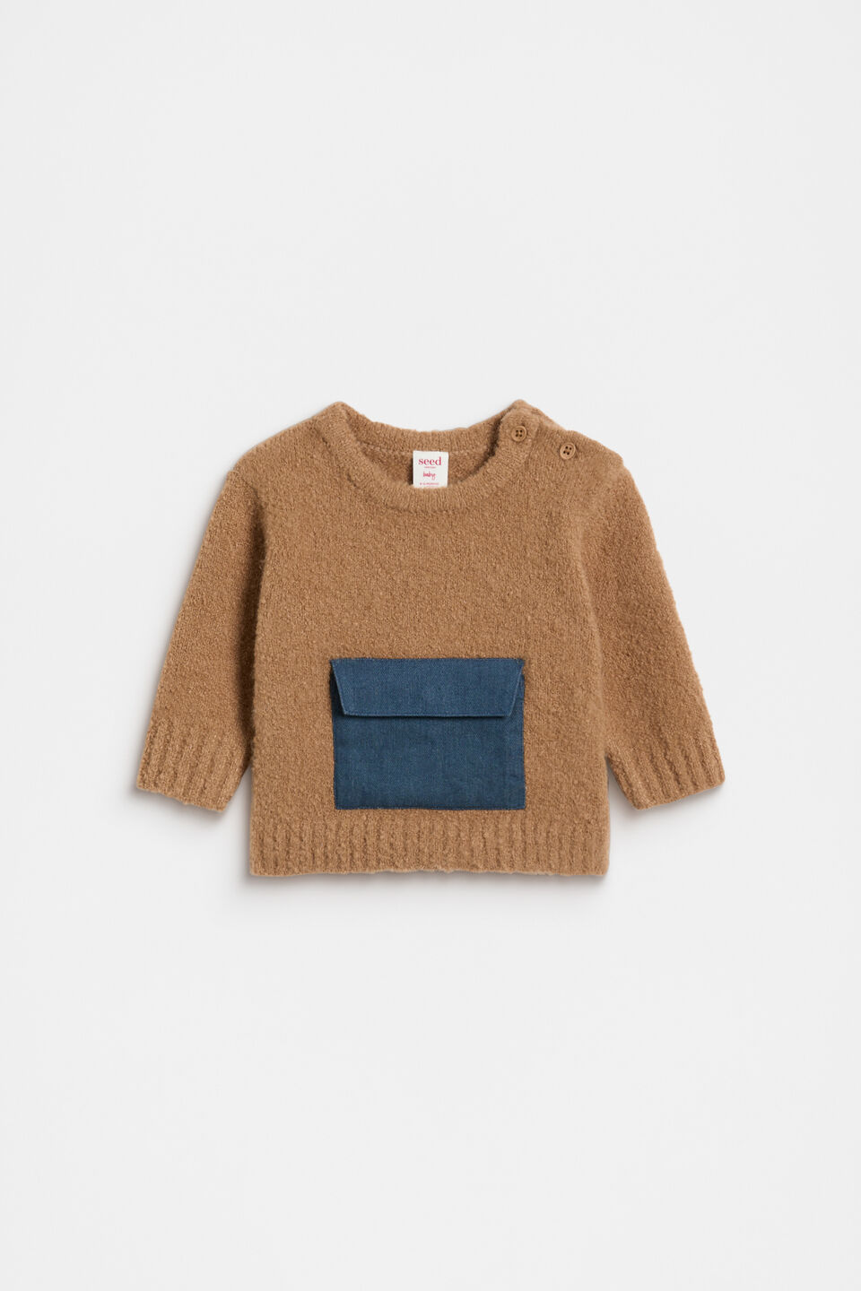 Teddy Pocket Sweater  Salted Caramel