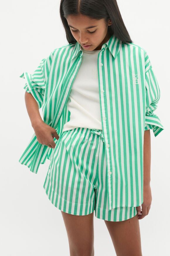 Stripe Shirt  Jewel Green Stripe Shirt  Jewel Green  hi-res