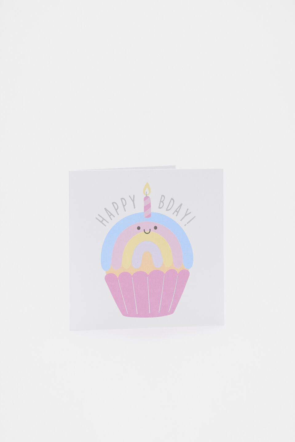 Happy Bday Rainbow Cupcake Card  Multi