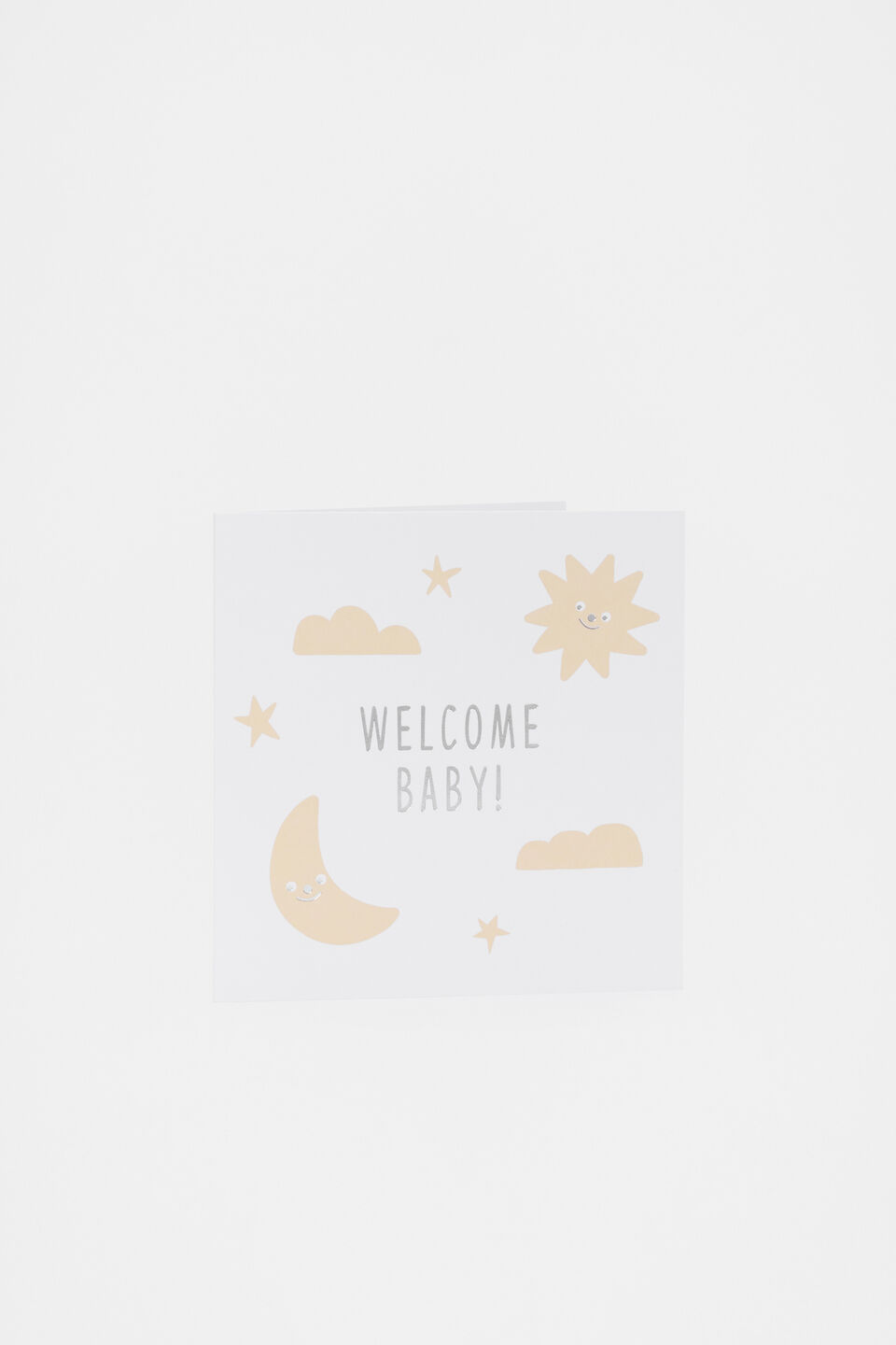 Welcome Baby Star and Moon Card  Multi