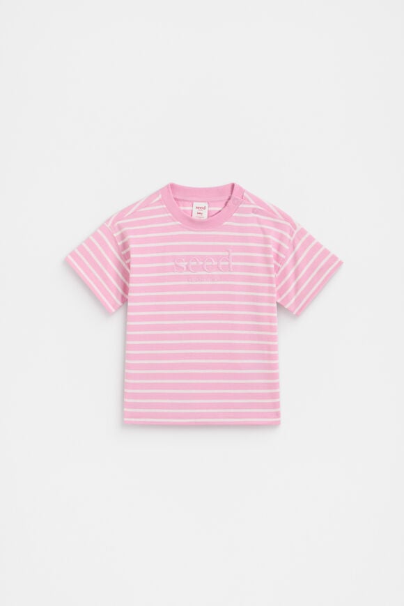 Core Stripe Tee  Candy Pink Core Stripe Tee  Candy Pink  hi-res