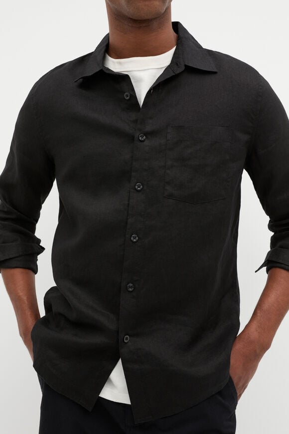 Linen Everyday Shirt  True Black Linen Everyday Shirt  True Black  hi-res