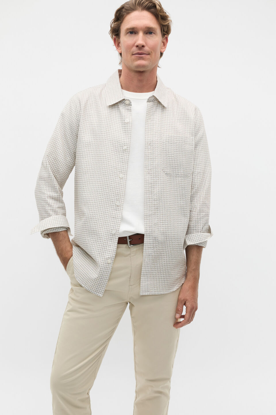 Long Sleeve Check Shirt  Cocoa