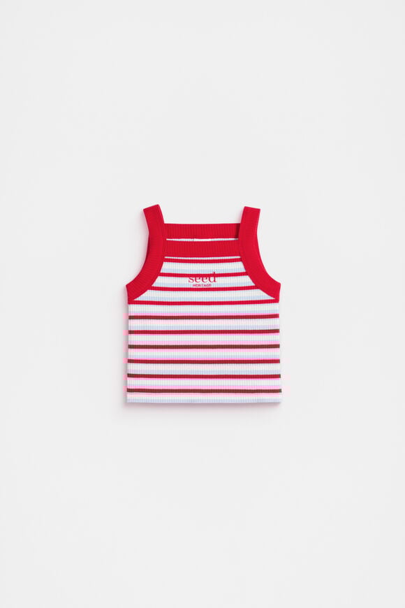 Stripe Logo Rib Tank  Chilli Stripe Stripe Logo Rib Tank  Chilli Stripe  hi-res