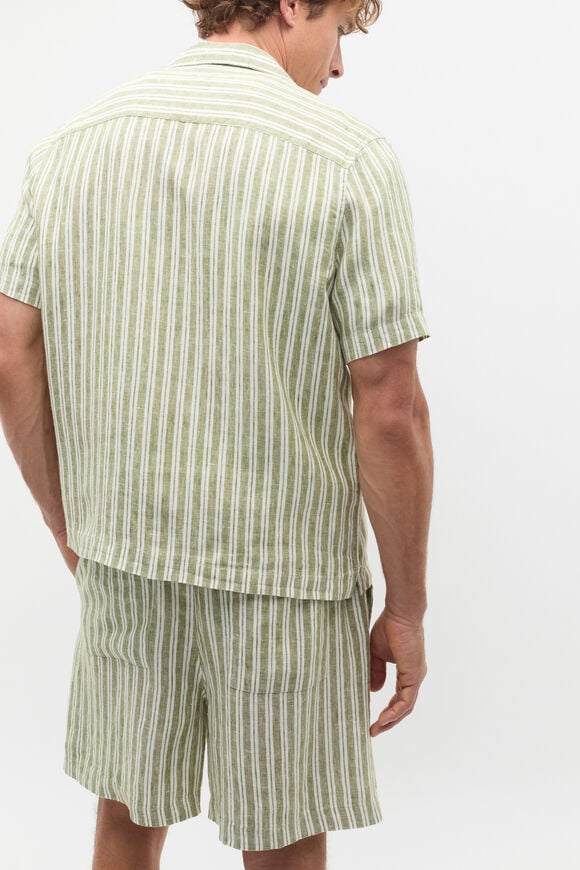 Stripe Linen Shirt  Green Apple Stripe Linen Shirt  Green Apple  hi-res