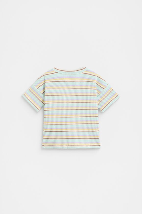 Stripe Rib Logo Tee  Multi Stripe Rib Logo Tee  Multi  hi-res