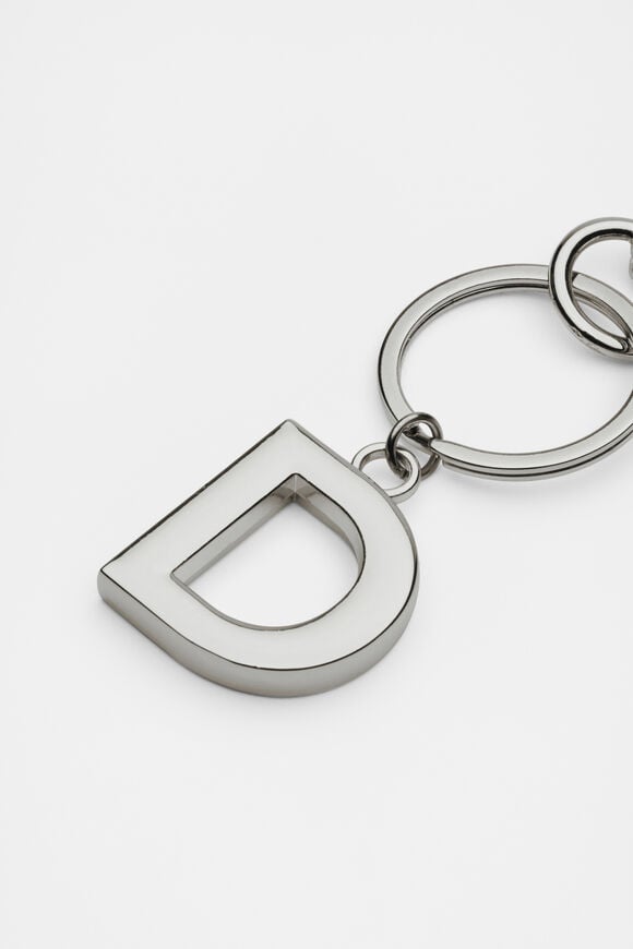 Silver Initials Keyring  D Silver Initials Keyring  D  hi-res