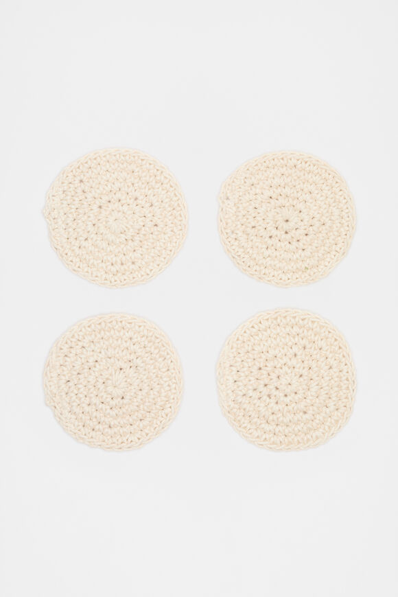 Alyra Crochet Coaster Set of 4  Buttercream  hi-res