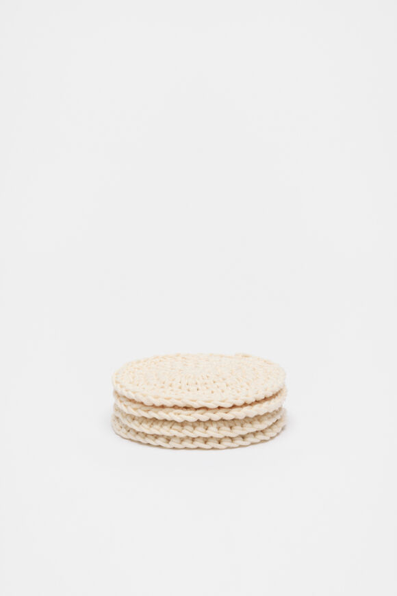 Alyra Crochet Coaster Set of 4  Buttercream  hi-res