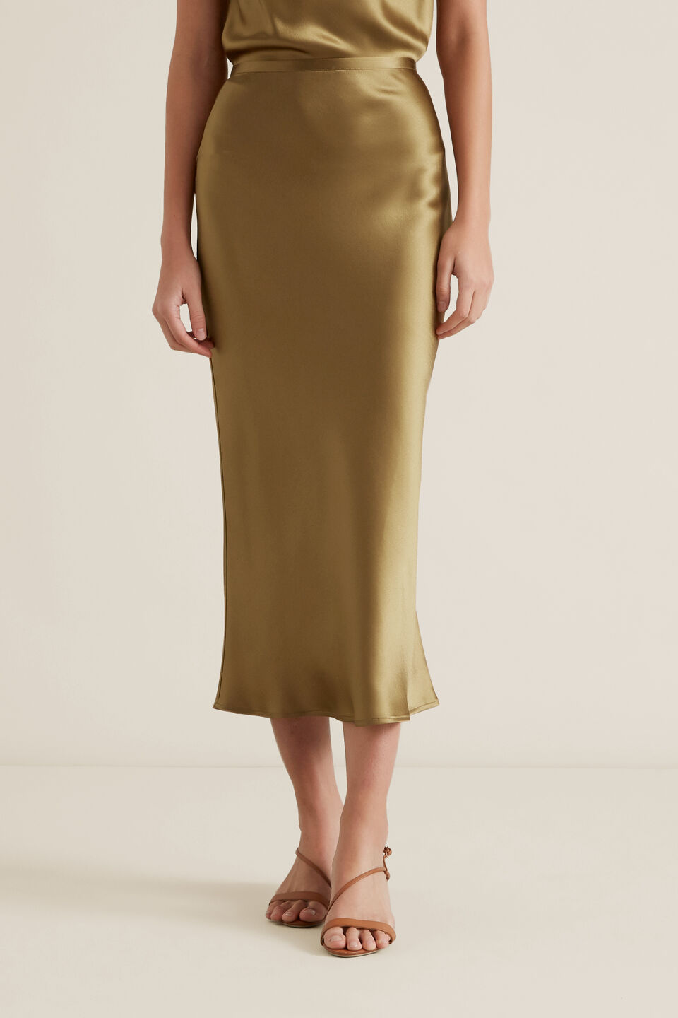 Satin Midi Skirt  