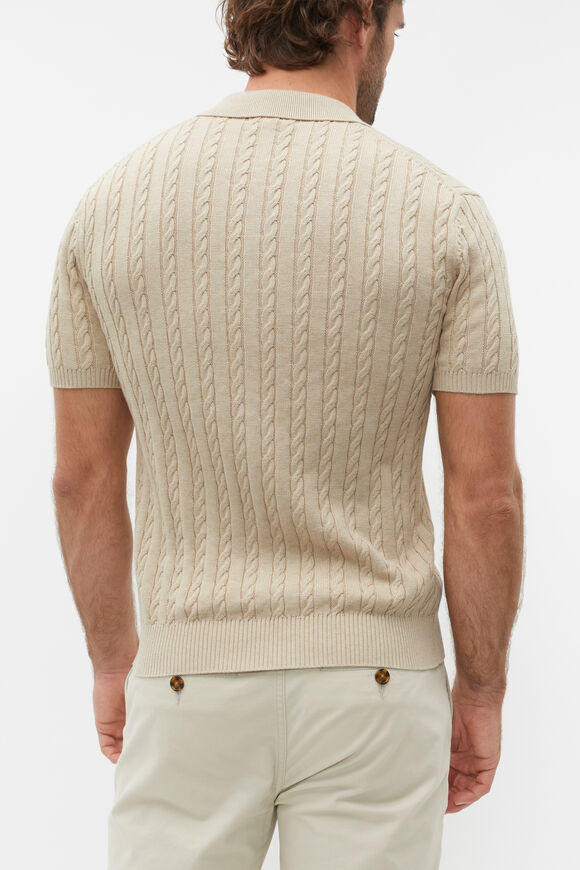 Button Down Cable Knit  Sandshell  hi-res