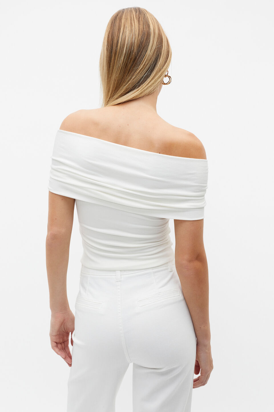 Off Shoulder Top  Cloud Cream