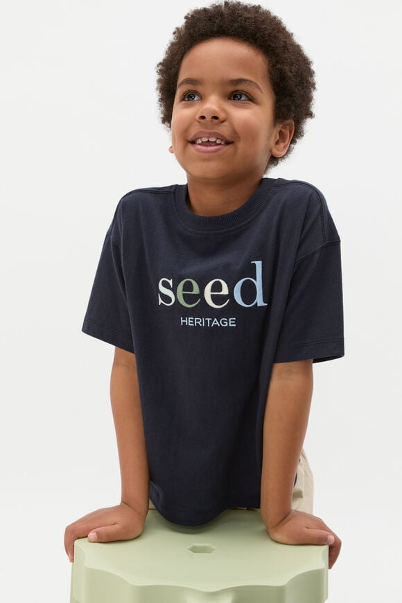 Core Oversized Logo Tee  Midnight Blue Core Oversized Logo Tee  Midnight Blue  hi-res