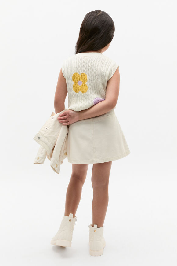 Cord Pleat Skirt  Classic Cream Cord Pleat Skirt  Classic Cream  hi-res