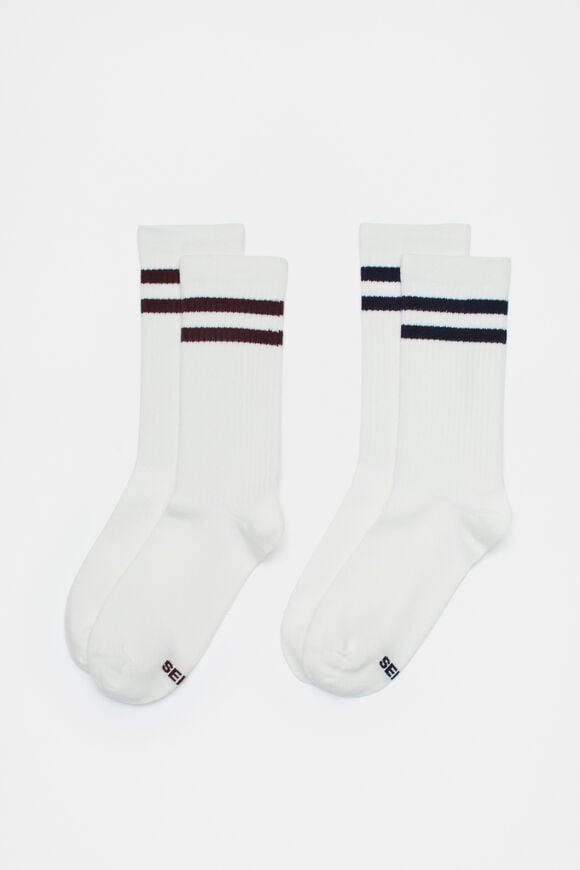 Stripe Sock 2 Pack  Plum Multi Stripe Sock 2 Pack  Plum Multi  hi-res
