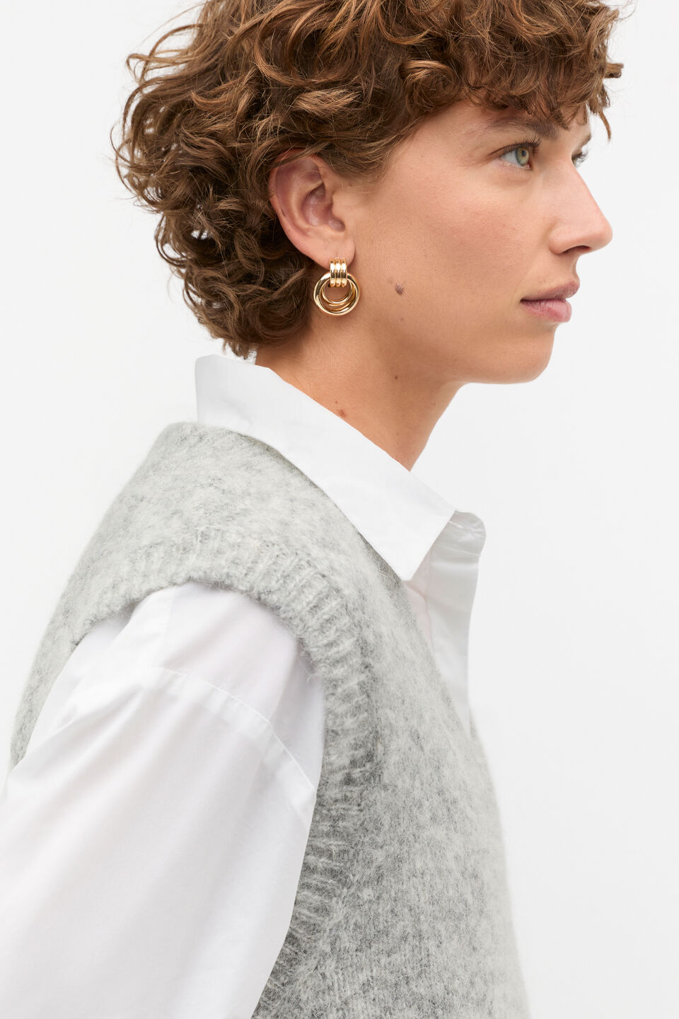 Circle Drop Earring  Gold