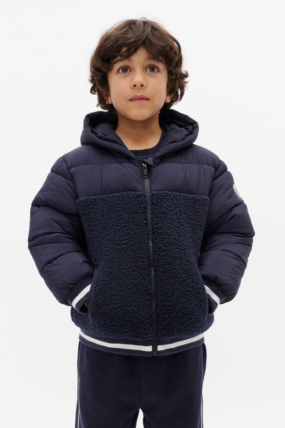 Spliced Logo Jacket  Midnight Blue