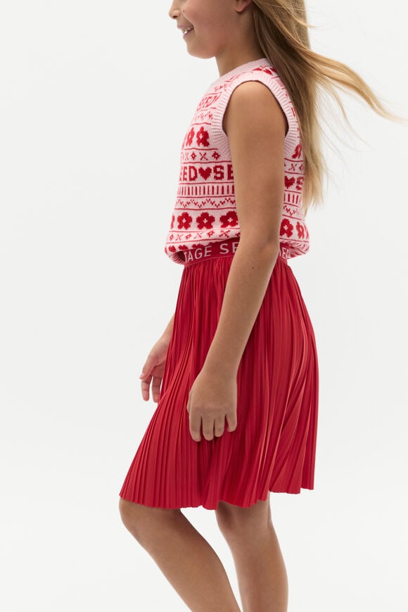 Pleated Skirt  Chilli Red Pleated Skirt  Chilli Red  hi-res