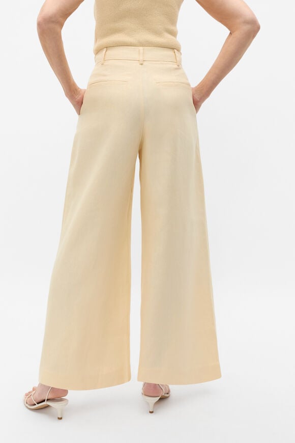 Tailored Linen Pleat Front Pant  Shortbread Tailored Linen Pleat Front Pant  Shortbread  hi-res