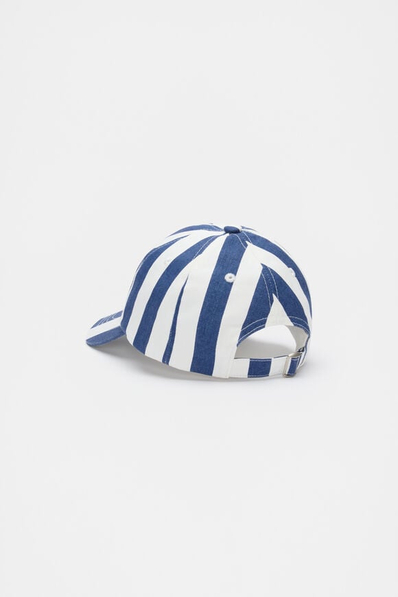 Stripe Cap  Washed Navy Stripe Stripe Cap  Washed Navy Stripe  hi-res