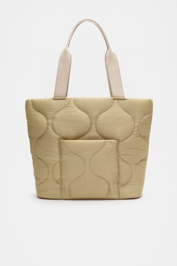 Quilted Tote  Cashew Quilted Tote  Cashew  hi-res