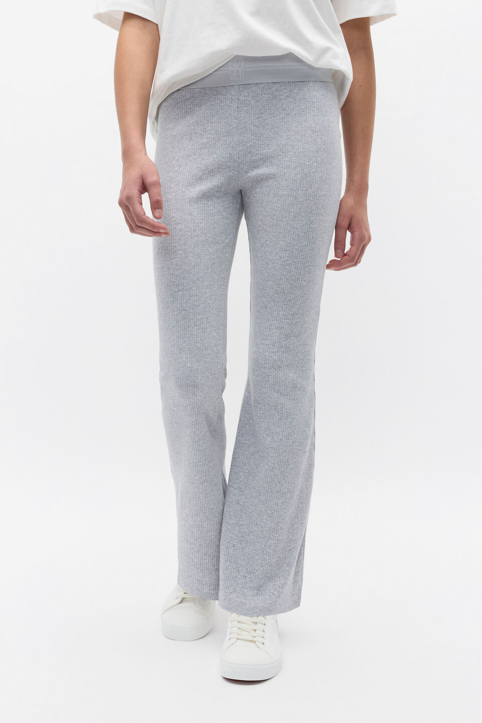 Kick Flare Rib Pant  Cloud Grey Marle