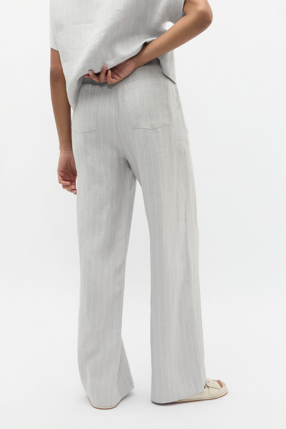 Linen Pinstripe Pant  Cloud Grey Pinstripe