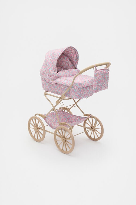 Ditsy Floral Vintage Doll Pram  Pink  hi-res