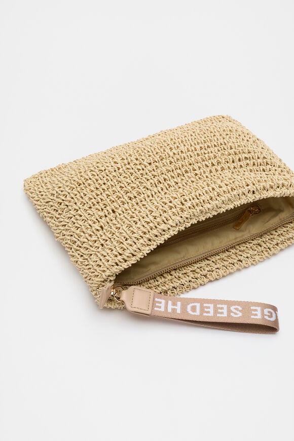 Logo Woven Pouch  Ecru Logo Woven Pouch  Ecru  hi-res