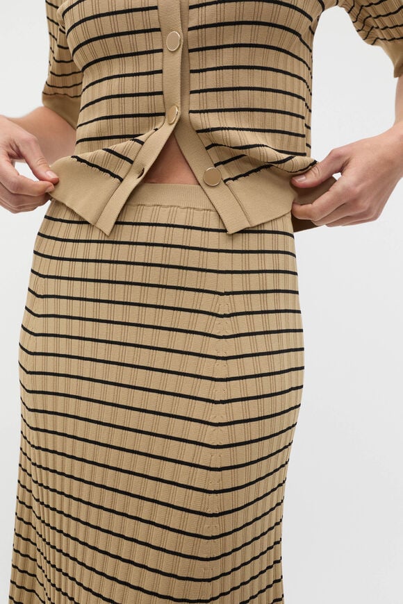 Crepe Knit Stripe Skirt  Rye Stripe Crepe Knit Stripe Skirt  Rye Stripe  hi-res