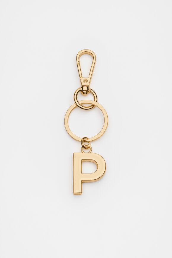 Gold Initials Keyring  P Gold Initials Keyring  P  hi-res