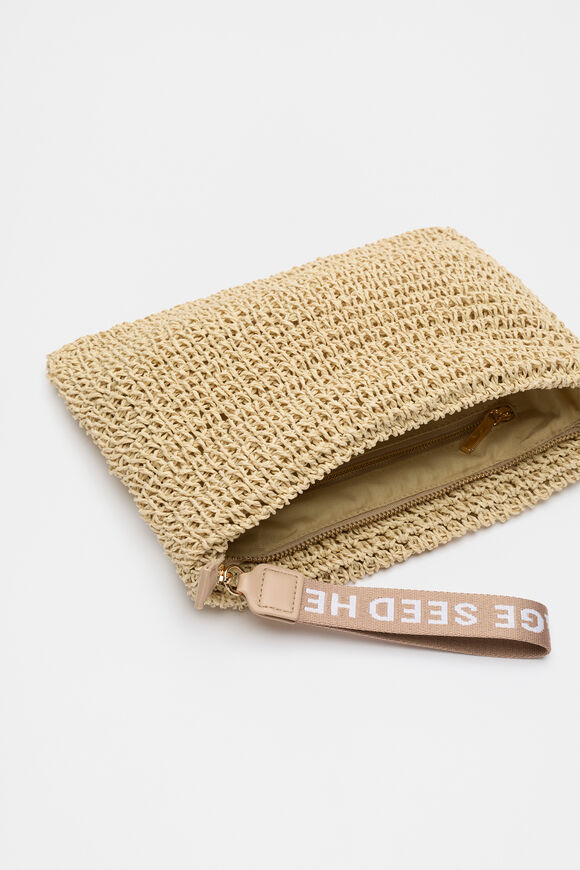 Logo Woven Pouch  Ecru Logo Woven Pouch  Ecru  hi-res