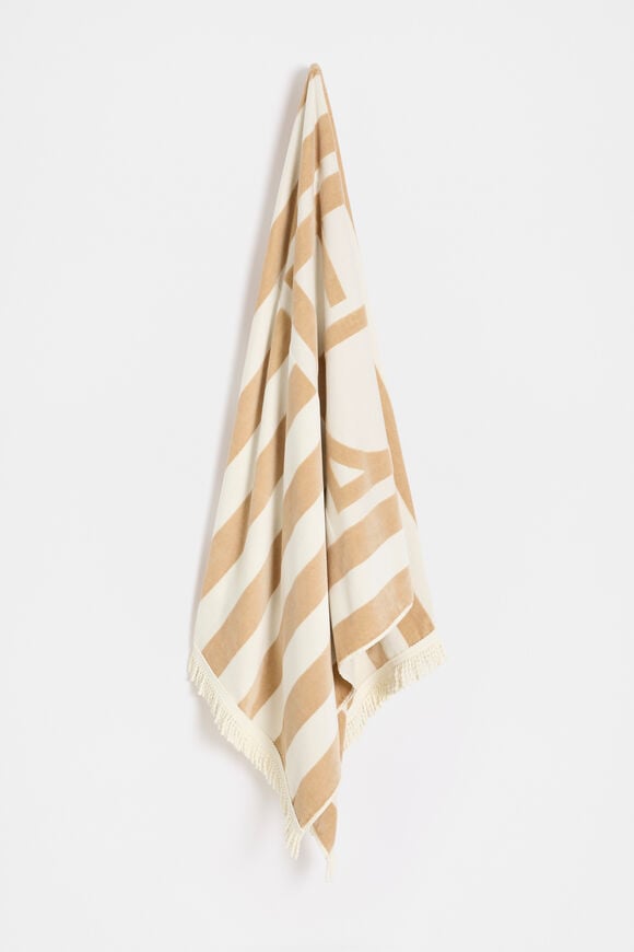 Resort Logo Beach Towel  Ecru Resort Logo Beach Towel  Ecru  hi-res