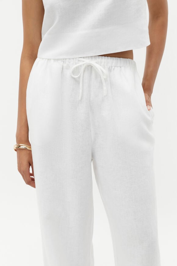 Core Linen Wide Leg Tie Pant  Whisper White Core Linen Wide Leg Tie Pant  Whisper White  hi-res