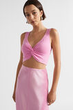 Cotton Blend Twist Knit Top  Pink Gin  hi-res
