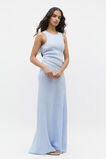 Linen Ruched Side Maxi Dress  Frost Blue Crossdye  hi-res
