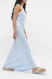 Linen Ruched Side Maxi Dress  Frost Blue Crossdye  hi-res