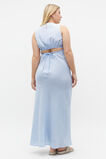 Linen Ruched Side Maxi Dress  Frost Blue Crossdye  hi-res