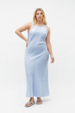 Linen Ruched Side Maxi Dress  Frost Blue Crossdye  hi-res